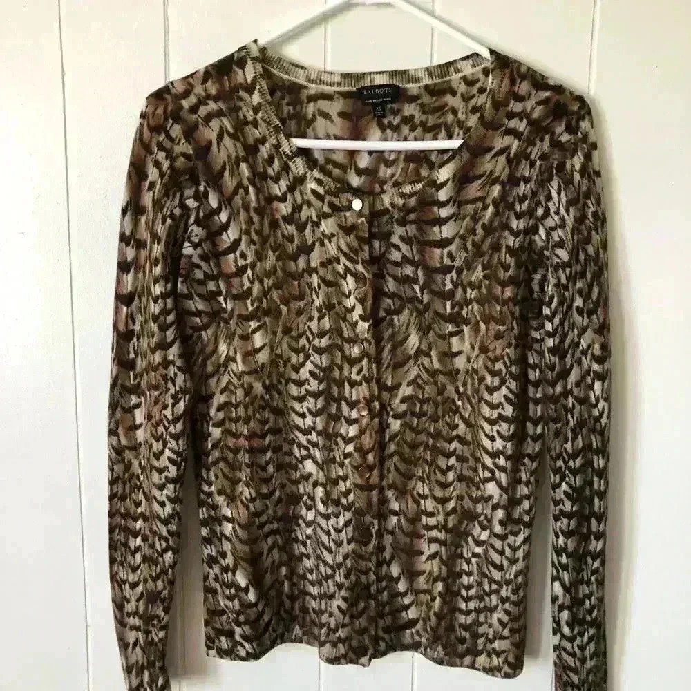 Talbots Women’s Button Down Pure Merino Wool Cardigan Size XS